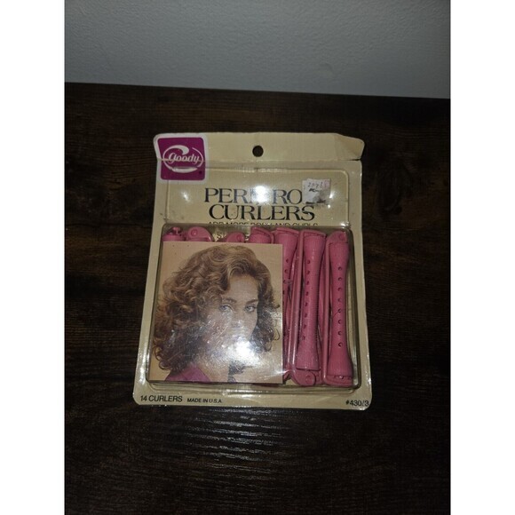 Vintage Goody 8 Large Perm Rod Curlers New In Box #430 / 4 Pink Snap Lock Clasp - Picture 4 of 5